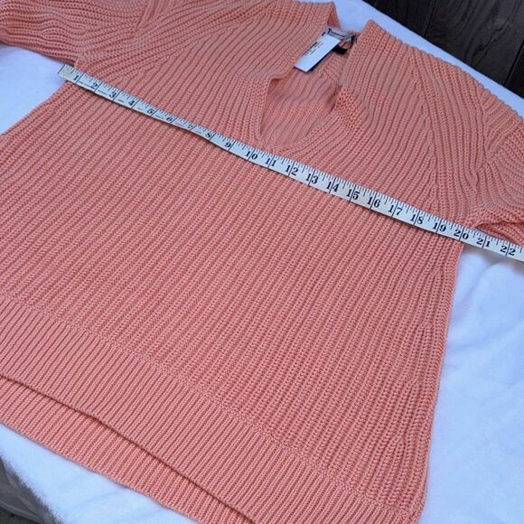 ALEXANDER WANG Deep V Neck Rib Knit Pullover in Salmon Size Small - Picture 7 of 10